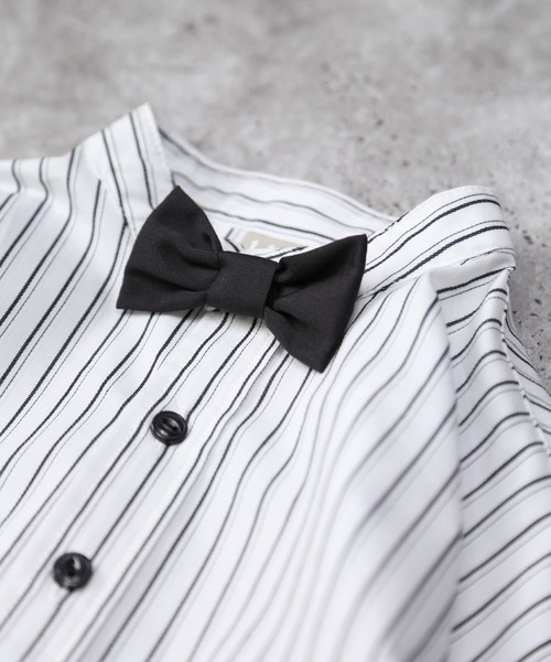 DILASH（ディラッシュ）の「【オケージョン】スタンド衿シャツ（シャツ/ブラウス・キッズ・ストライプ/アイボリー・80/90/100/110/120/130/140）」の8枚目の写真