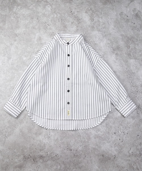 DILASH（ディラッシュ）の「【オケージョン】スタンド衿シャツ（シャツ/ブラウス・キッズ・ストライプ/アイボリー・80/90/100/110/120/130/140）」の6枚目の写真