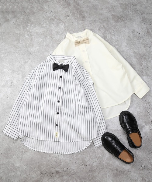 DILASH（ディラッシュ）の「【オケージョン】スタンド衿シャツ（シャツ/ブラウス・キッズ・ストライプ/アイボリー・80/90/100/110/120/130/140）」の16枚目の写真