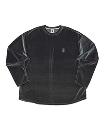 A NOTHING（アナッシング）の「DROP-SHOULDER VELVET TEE (Charcoal)（Tシャツ/カットソー）」