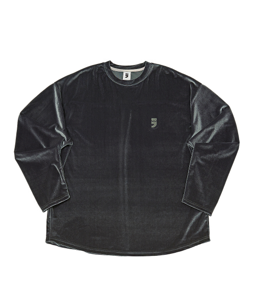 A NOTHING(アナッシング)の「DROP-SHOULDER VELVET TEE (Charcoal)(Tシャツ/カットソー・メンズ・その他・LARGE/MEDIUM/SMALL)」の1枚目の写真