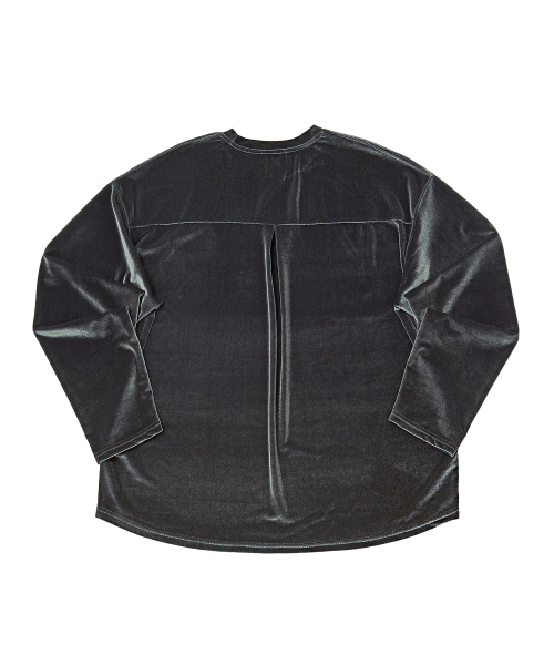 A NOTHING(アナッシング)の「DROP-SHOULDER VELVET TEE (Charcoal)(Tシャツ/カットソー・メンズ・その他・LARGE/MEDIUM/SMALL)」の2枚目の写真