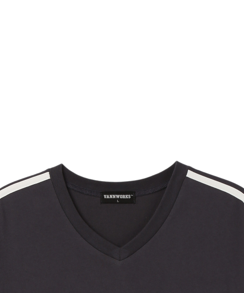 VANNWORKS（バンワークス）の「スポーティブロックコアVネック半袖Tシャツ (VS0033) チャコール（Tシャツ/カットソー・レディース・その他・XX-LARGE/MEDIUM/SMALL/X-LARGE/LARGE）」の3枚目の写真
