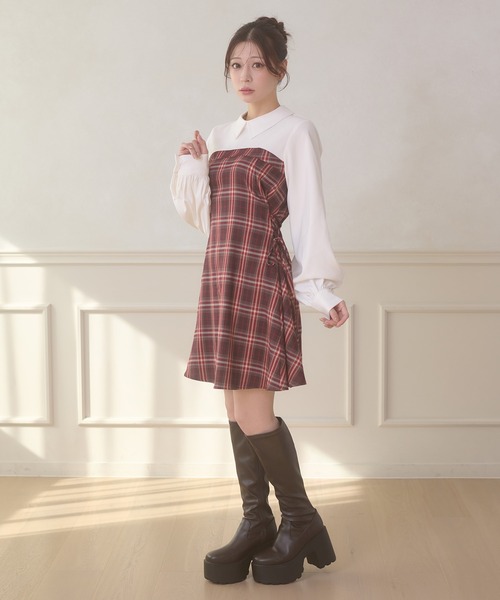 ブラック サイドレースアップ ミニワンピース 半袖 Backレースアップキャミミニ／ワンピース｜allamanda(アラマンダ) 公式