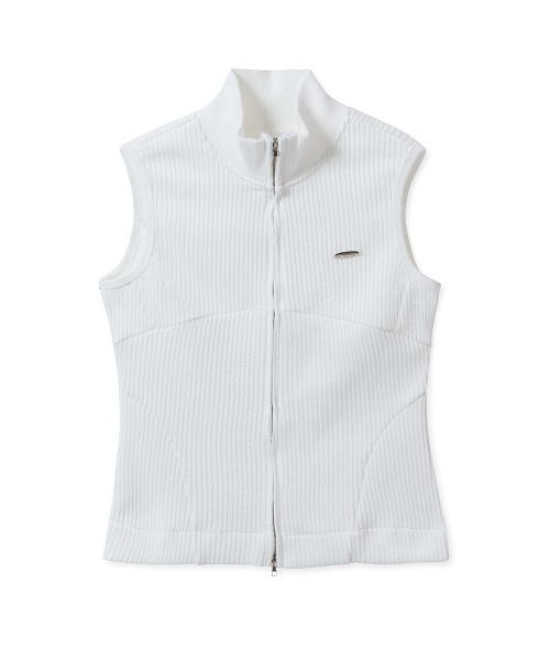 FDR(エフディーアール)の「Law Guage Rib Zip Up Sleeveless Cream(ベスト・レディース・その他・FREE)」の4枚目の写真
