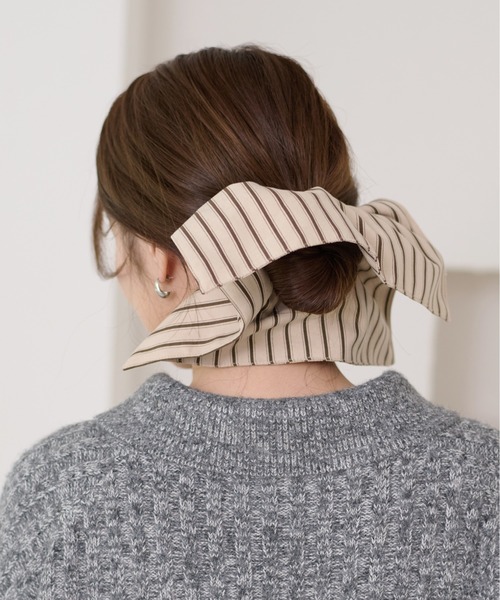 apres jour clair】ストライプビッグシュシュ（シュシュ）｜apres jour