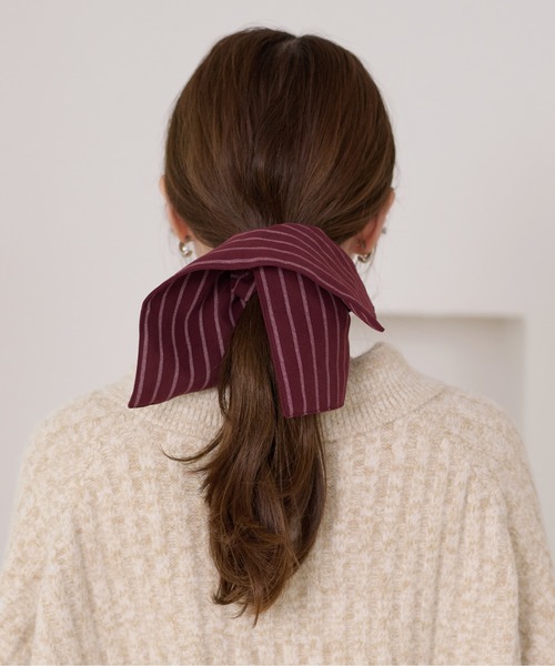 apres jour clair】ストライプビッグシュシュ（シュシュ）｜apres jour