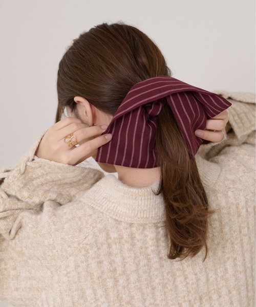 apres jour clair】ストライプビッグシュシュ（シュシュ）｜apres jour