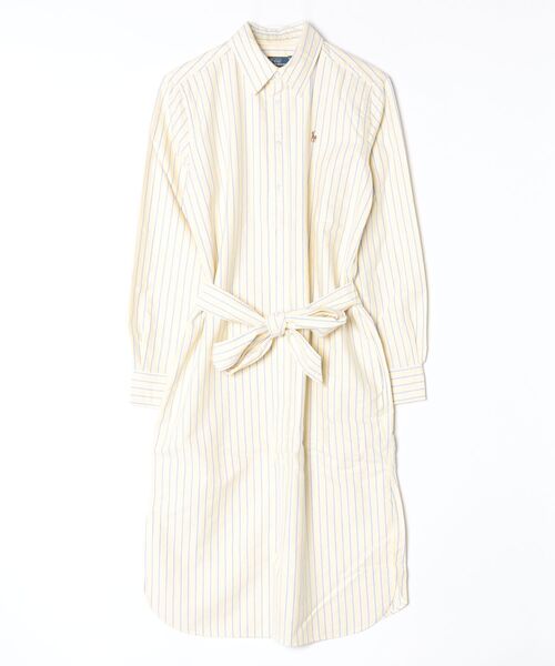 Polo by Ralph Lauren ホワイトシャツワンピース ベルテッド リネン シャツドレス（シャツワンピース）｜POLO RALPH