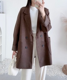 Chiina（チーナ）の「Chiina/ハンサムライク　シンプル　ダブルボタン　コート（チェスターコート）」