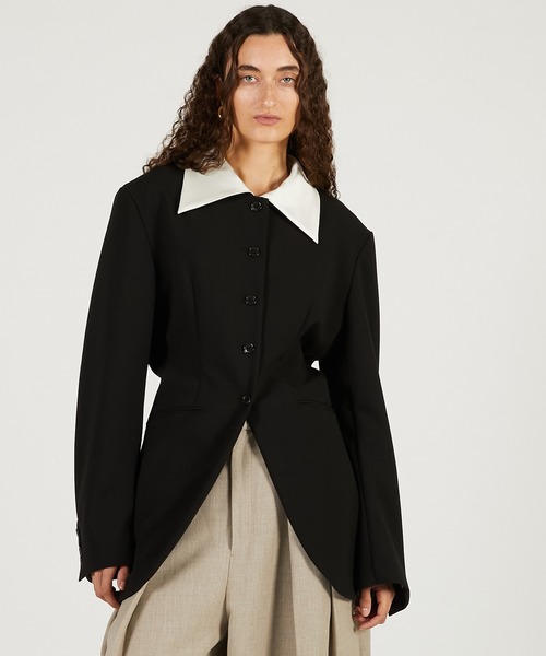 PRANK PROJECT（プランクプロジェクト）の「【2026Spring Pre-Order】デタッチャブルカラージャケット / Detachable Collar Jacket（その他アウター・レディース・ブラック/カーキ・FREE）」の2枚目の写真