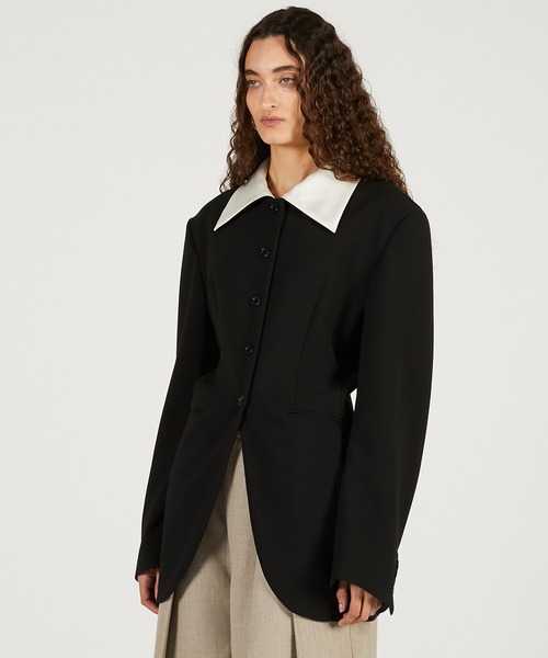 PRANK PROJECT（プランクプロジェクト）の「【2026Spring Pre-Order】デタッチャブルカラージャケット / Detachable Collar Jacket（その他アウター・レディース・ブラック/カーキ・FREE）」の11枚目の写真