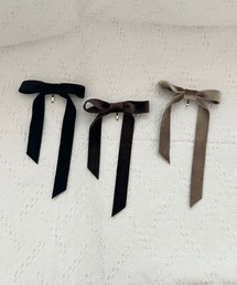 CEMONEMO（セモネモ）の「ベロア アシメ リボン ヘアフック（ヘアピン）」