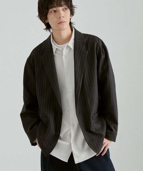 MONO-MART(モノマート)の「洗えるテーラード|パウダーツイル ミニマル シングルジャケット(速乾)(テーラードジャケット・メンズ・ブラック系/モカ/ブラック/グレー/グレー系・S/M/L)」の3枚目の写真