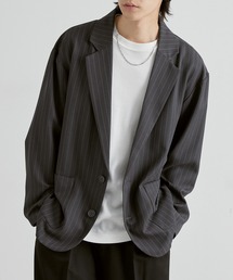 MONO-MART（モノマート）の「<イージードライ マシンウォッシャブル>パウダーツイル オーバーサイズ シングルテーラードジャケット（テーラードジャケット）」