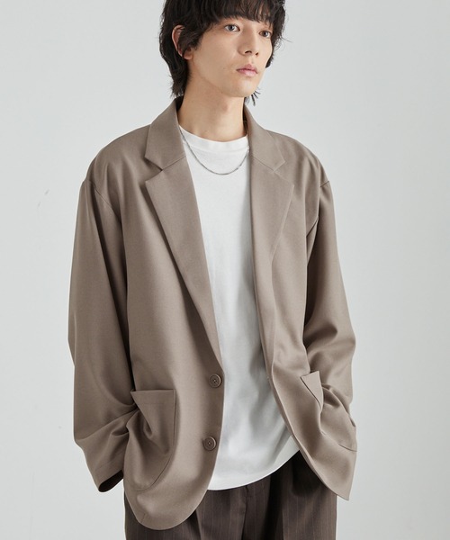 MONO-MART(モノマート)の「洗えるテーラード|パウダーツイル ミニマル シングルジャケット(速乾)(テーラードジャケット・メンズ・ブラック系/モカ/ブラック/グレー/グレー系・S/M/L)」の5枚目の写真