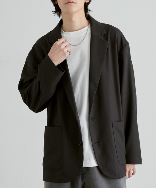 MONO-MART(モノマート)の「洗えるテーラード|パウダーツイル ミニマル シングルジャケット(速乾)(テーラードジャケット・メンズ・ブラック系/モカ/ブラック/グレー/グレー系・S/M/L)」の20枚目の写真