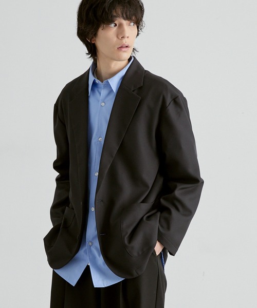 MONO-MART(モノマート)の「洗えるテーラード|パウダーツイル ミニマル シングルジャケット(速乾)(テーラードジャケット・メンズ・ブラック系/モカ/ブラック/グレー/グレー系・S/M/L)」の21枚目の写真