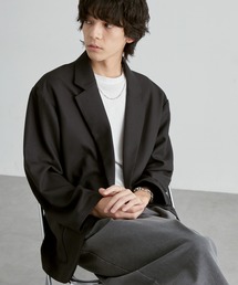 MONO-MART（モノマート）の「洗えるテーラード|パウダーツイル ミニマル シングルジャケット(速乾)（テーラードジャケット）」