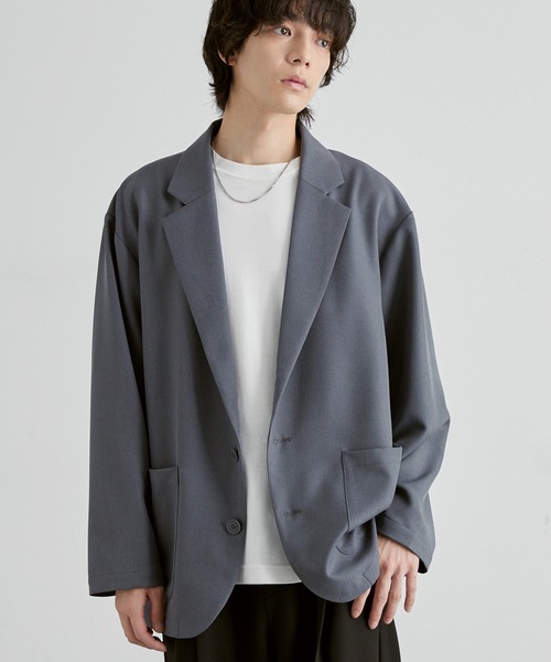 MONO-MART(モノマート)の「洗えるテーラード|パウダーツイル ミニマル シングルジャケット(速乾)(テーラードジャケット・メンズ・ブラック系/モカ/ブラック/グレー/グレー系・S/M/L)」の8枚目の写真