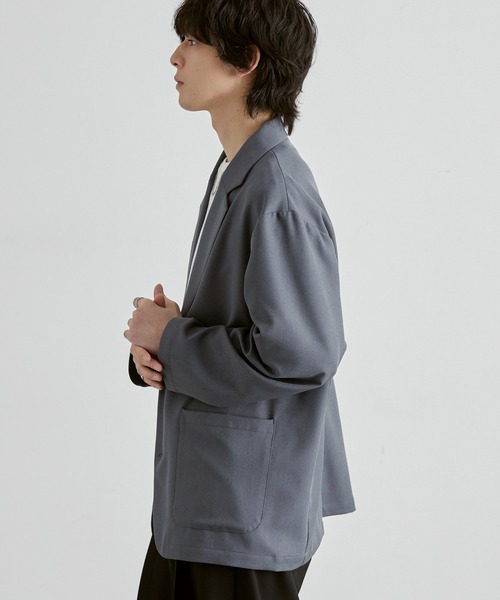 MONO-MART(モノマート)の「洗えるテーラード|パウダーツイル ミニマル シングルジャケット(速乾)(テーラードジャケット・メンズ・ブラック系/モカ/ブラック/グレー/グレー系・S/M/L)」の9枚目の写真