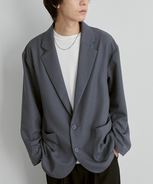 MONO-MART(モノマート)の「洗えるテーラード|パウダーツイル ミニマル シングルジャケット(速乾)(テーラードジャケット・メンズ・ブラック系/モカ/ブラック/グレー/グレー系・S/M/L)」の12枚目の写真