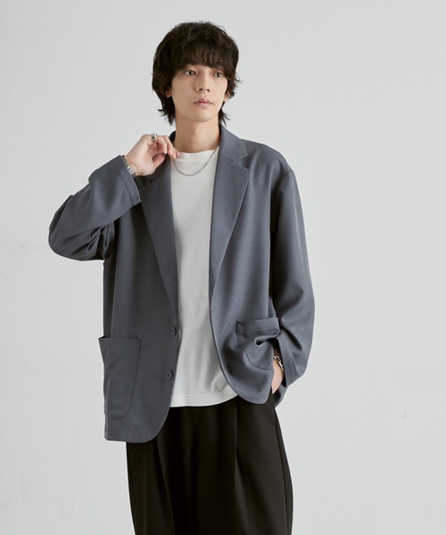MONO-MART(モノマート)の「洗えるテーラード|パウダーツイル ミニマル シングルジャケット(速乾)(テーラードジャケット・メンズ・ブラック系/モカ/ブラック/グレー/グレー系・S/M/L)」の13枚目の写真