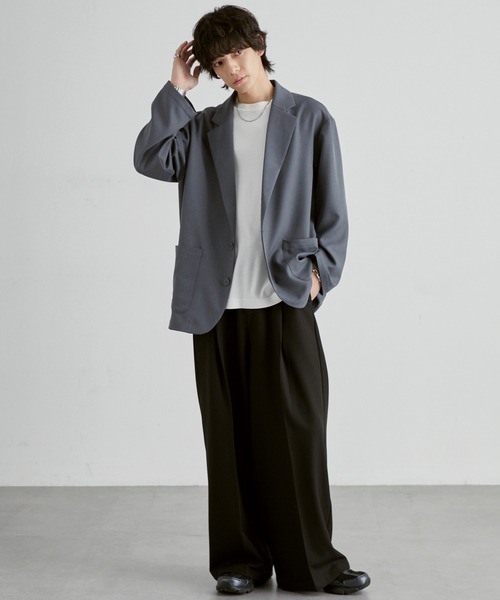 MONO-MART(モノマート)の「洗えるテーラード|パウダーツイル ミニマル シングルジャケット(速乾)(テーラードジャケット・メンズ・ブラック系/モカ/ブラック/グレー/グレー系・S/M/L)」の15枚目の写真