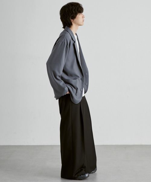 MONO-MART(モノマート)の「洗えるテーラード|パウダーツイル ミニマル シングルジャケット(速乾)(テーラードジャケット・メンズ・ブラック系/モカ/ブラック/グレー/グレー系・S/M/L)」の16枚目の写真