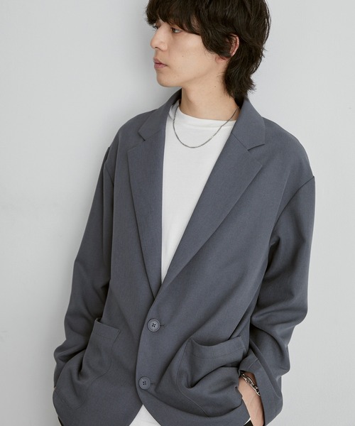 MONO-MART(モノマート)の「洗えるテーラード|パウダーツイル ミニマル シングルジャケット(速乾)(テーラードジャケット・メンズ・ブラック系/モカ/ブラック/グレー/グレー系・S/M/L)」の19枚目の写真