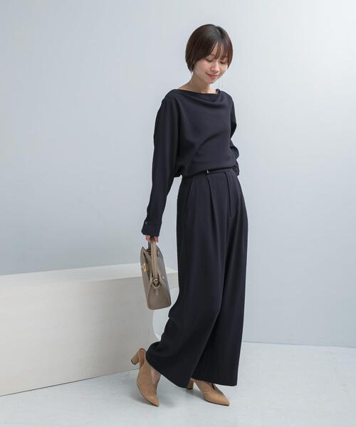 セール】トリアセテート混ドレープネックブラウス（シャツ/ブラウス