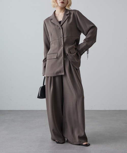 Lui's（ルイス）の「袖口レースアップシャツジャケット（シャツ/ブラウス・レディース・ブラック/グレー・FREE）」の16枚目の写真