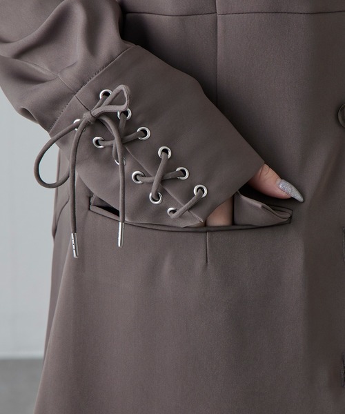 Lui's（ルイス）の「袖口レースアップシャツジャケット（シャツ/ブラウス・レディース・ブラック/グレー・FREE）」の20枚目の写真