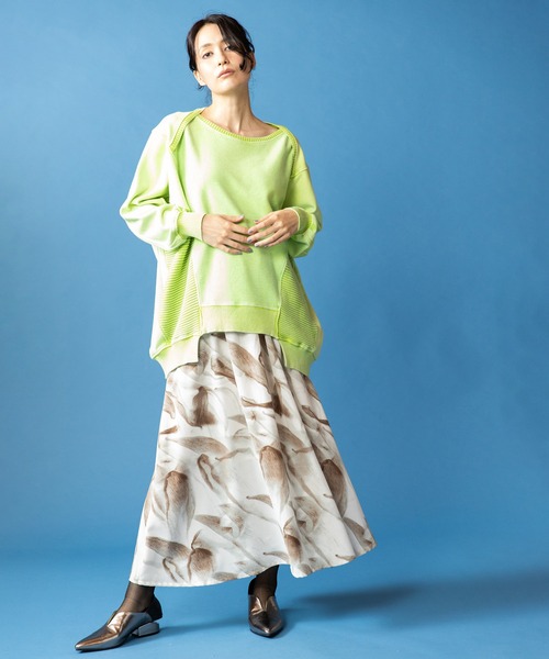 OSMOSIS（オズモーシス）の「裏毛切替プルオーバー（ニット/セーター・レディース・グレー/ピンク/ライトグリーン/ブルー・ONE SIZE）」の5枚目の写真