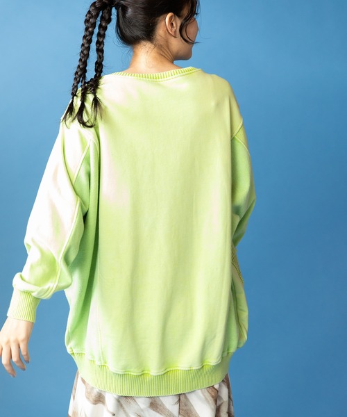 OSMOSIS（オズモーシス）の「裏毛切替プルオーバー（ニット/セーター・レディース・グレー/ピンク/ライトグリーン/ブルー・ONE SIZE）」の10枚目の写真