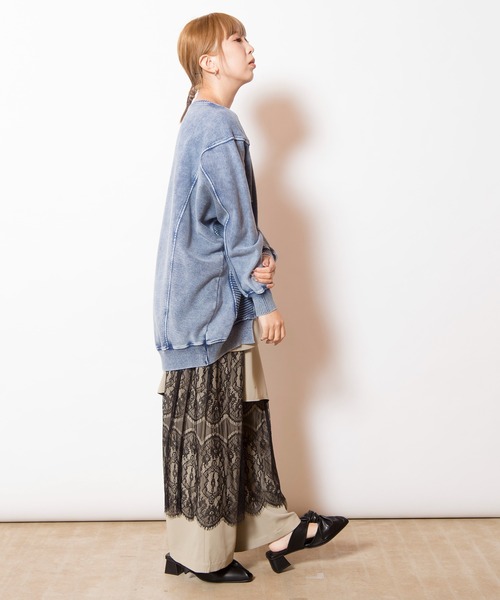 OSMOSIS（オズモーシス）の「裏毛切替プルオーバー（ニット/セーター・レディース・グレー/ピンク/ライトグリーン/ブルー・ONE SIZE）」の18枚目の写真