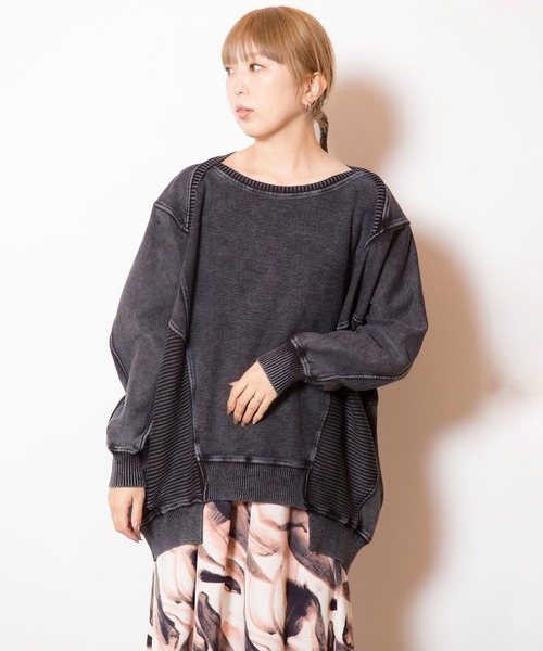 OSMOSIS（オズモーシス）の「裏毛切替プルオーバー（ニット/セーター・レディース・グレー/ピンク/ライトグリーン/ブルー・ONE SIZE）」の22枚目の写真