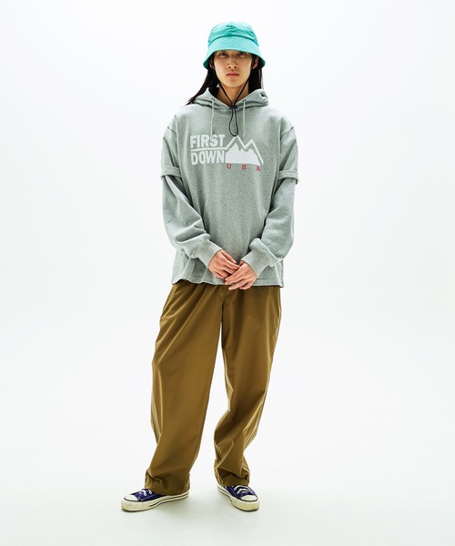 FIRST DOWN(ファーストダウン)の「イージー ワイド パンツ(スウェットパンツ・メンズ・ブラック/ライトカーキ・M/XL/L)」の2枚目の写真