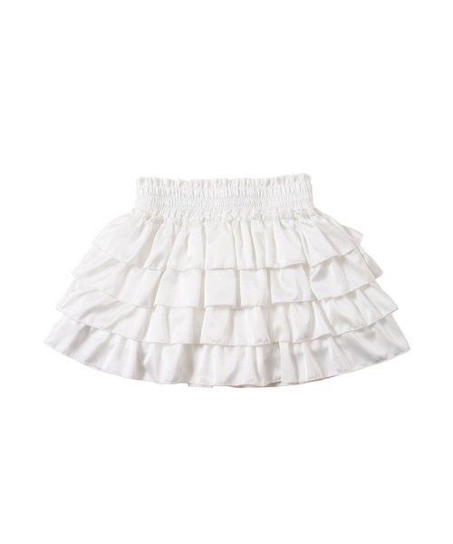 PHILLY(フィリー)の「サテンフリルティアードミニスカート(スカート・レディース・ホワイト/ブラック・FREE)」の16枚目の写真