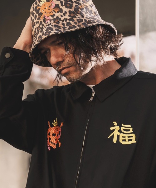 WONDER WALL MOTEL（ワンダーウォールモーテル）の「mj11319-EMBROIDERY SPORTS JACKET スポーツジャケット(26SSJK004)（ブルゾン・メンズ・グリーン/ブラック・S/XL/L/M）」の4枚目の写真