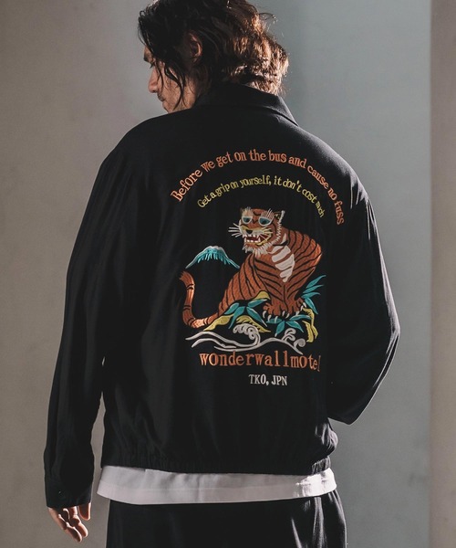 WONDER WALL MOTEL（ワンダーウォールモーテル）の「mj11319-EMBROIDERY SPORTS JACKET スポーツジャケット(26SSJK004)（ブルゾン・メンズ・グリーン/ブラック・S/XL/L/M）」の6枚目の写真
