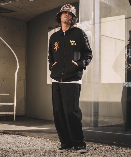 WONDER WALL MOTEL（ワンダーウォールモーテル）の「mj11319-EMBROIDERY SPORTS JACKET スポーツジャケット(26SSJK004)（ブルゾン・メンズ・グリーン/ブラック・S/XL/L/M）」の8枚目の写真