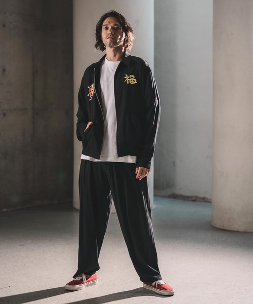 WONDER WALL MOTEL（ワンダーウォールモーテル）の「mj11319-EMBROIDERY SPORTS JACKET スポーツジャケット(26SSJK004)（ブルゾン・メンズ・グリーン/ブラック・S/XL/L/M）」の9枚目の写真
