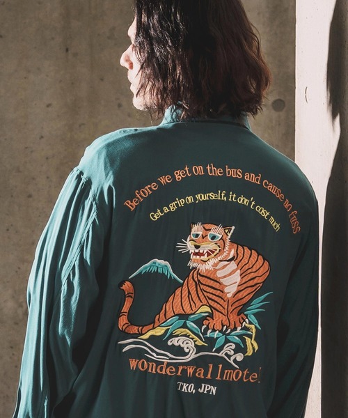 WONDER WALL MOTEL（ワンダーウォールモーテル）の「mj11319-EMBROIDERY SPORTS JACKET スポーツジャケット(26SSJK004)（ブルゾン・メンズ・グリーン/ブラック・S/XL/L/M）」の12枚目の写真