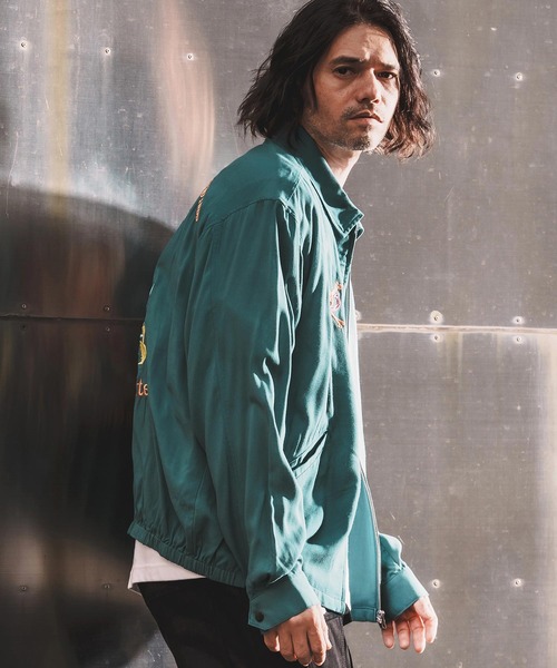 WONDER WALL MOTEL（ワンダーウォールモーテル）の「mj11319-EMBROIDERY SPORTS JACKET スポーツジャケット(26SSJK004)（ブルゾン・メンズ・グリーン/ブラック・S/XL/L/M）」の14枚目の写真