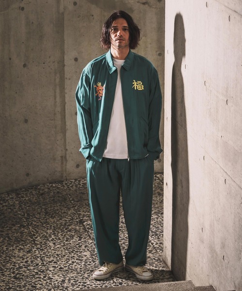 WONDER WALL MOTEL（ワンダーウォールモーテル）の「mj11319-EMBROIDERY SPORTS JACKET スポーツジャケット(26SSJK004)（ブルゾン・メンズ・グリーン/ブラック・S/XL/L/M）」の15枚目の写真