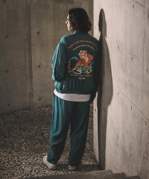 WONDER WALL MOTEL（ワンダーウォールモーテル）の「mj11319-EMBROIDERY SPORTS JACKET スポーツジャケット(26SSJK004)（ブルゾン・メンズ・グリーン/ブラック・S/XL/L/M）」の16枚目の写真