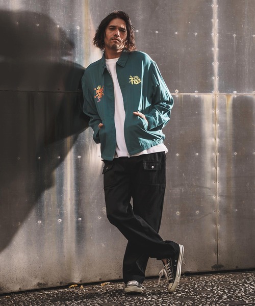 WONDER WALL MOTEL（ワンダーウォールモーテル）の「mj11319-EMBROIDERY SPORTS JACKET スポーツジャケット(26SSJK004)（ブルゾン・メンズ・グリーン/ブラック・S/XL/L/M）」の17枚目の写真