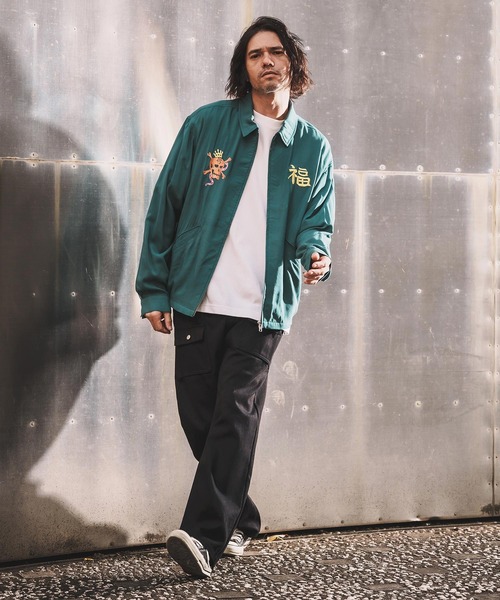 WONDER WALL MOTEL（ワンダーウォールモーテル）の「mj11319-EMBROIDERY SPORTS JACKET スポーツジャケット(26SSJK004)（ブルゾン・メンズ・グリーン/ブラック・S/XL/L/M）」の18枚目の写真