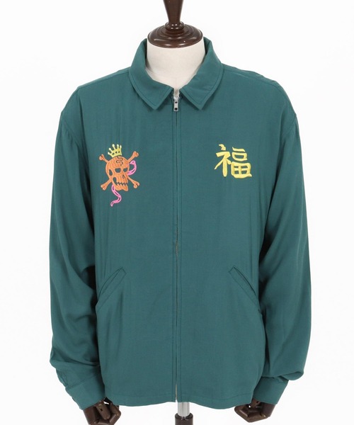 WONDER WALL MOTEL（ワンダーウォールモーテル）の「mj11319-EMBROIDERY SPORTS JACKET スポーツジャケット(26SSJK004)（ブルゾン・メンズ・グリーン/ブラック・S/XL/L/M）」の19枚目の写真